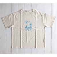 《 UNISEX 》 ämne / "skål" half sleeve tee  ( IVORY )
