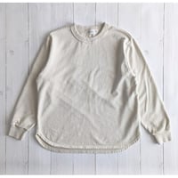 《 UNISEX 》 RINEN / 40/2スーピマ裏毛 裾ラウンドクルーネック ( ライトベージュ )