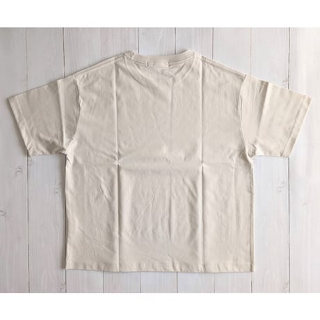 《 UNISEX 》 ämne / "skål" half sleeve tee  ( IVORY )