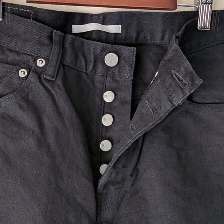 《 UNISEX 》 HATSKI / Loose Tapered Washi Denim ( BLACK )