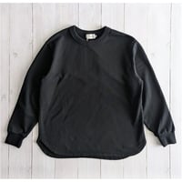 《 UNISEX 》 RINEN / 40/2スーピマ裏毛 裾ラウンドクルーネック ( クロ )
