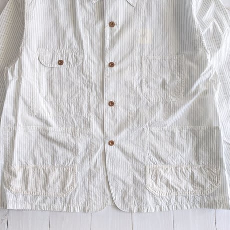 《 MEN 》 H.UNIT / Stripe shirtalls ( WHITE )