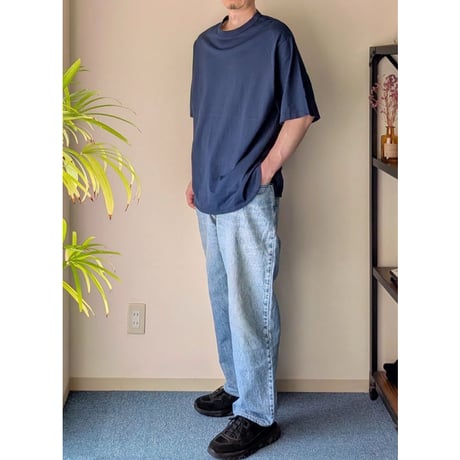 《 UNISEX 》 RINEN / 60/2スーピマ天竺 半袖ラウンドクルーネック ( ネイビー )