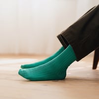《 UNISEX 》 NISHIGUCHI KUTSUSHITA / シルクコットンリブソックス ( 4 colors )