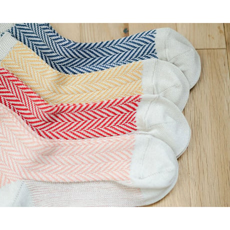 《 WOMEN 》 memeri / ギザコットンヘリンボーンソックス ( 5 colors )
