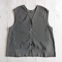 《 WOMEN 》 lelill / ハイテク2WAYワッフルジレ ( チャコールグレー )