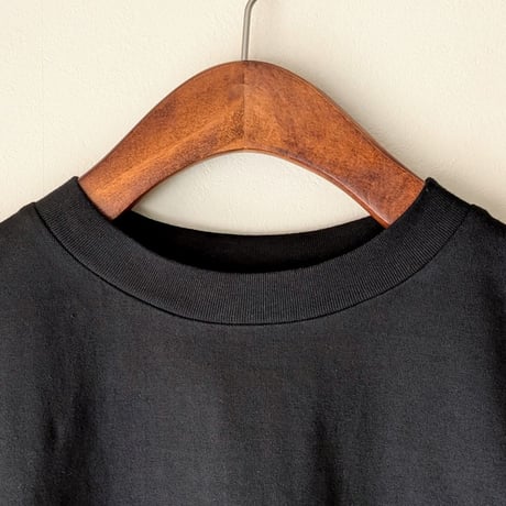 《 WOMEN 》 MANON / OVER DYE LINEN COMBI SHIRT TEE ( BLACK )