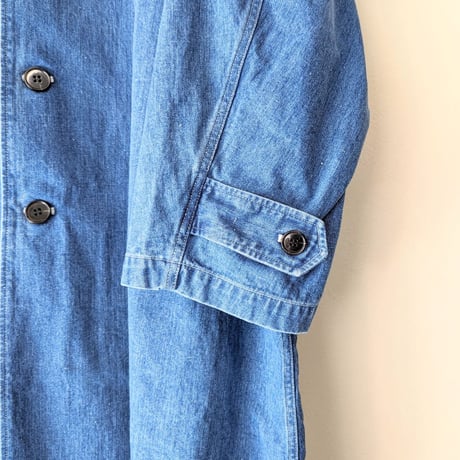 《 Unisex 》H.UNIT / Denim soutien collar coat ( Washed )