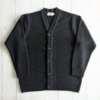 《 UNISEX 》RINEN / 2/15ウール天竺編み カーディガン ( クロ )