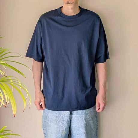 《 UNISEX 》 RINEN / 60/2スーピマ天竺 半袖ラウンドクルーネック ( ネイビー )