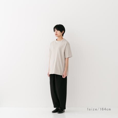 《 Unisex 》RINEN / 30/1強撚インレイ 半袖オーバーサイズクルーネック ( オリーブ )