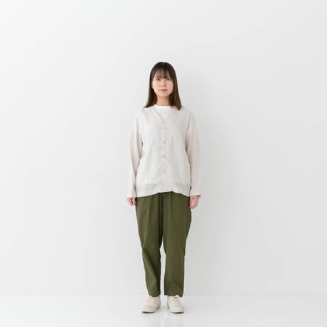 《 UNISEX 》RINEN / 60/1リネンローン カーディガン ( サンド )