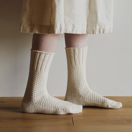 《 UNISEX 》 NISHIGUCHI KUTSUSHITA / ウールコットンブーツソックス ( 4 colors )