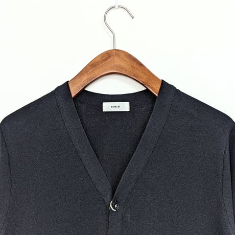 《 Men’s 》RINEN / 綿ナイロン天竺編み カーディガン ( クロ )