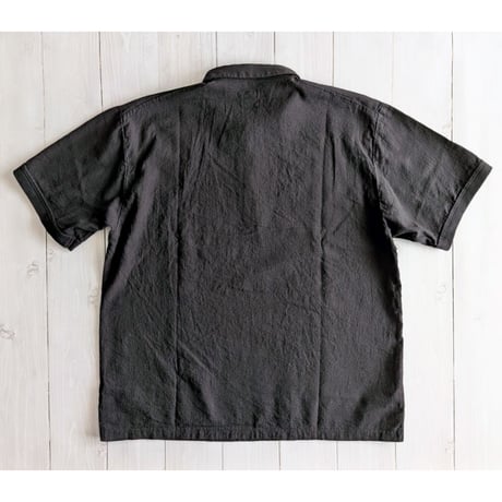 《 MEN 》 maillot / Linen Rich Polo Shirt-Tee ( BLACK )
