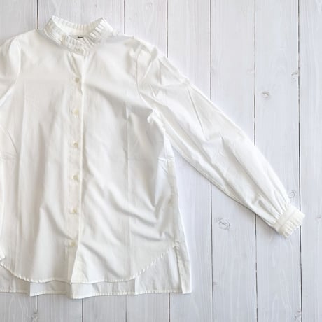 《 WOMEN 》ämne / BROAD frilled blouse  ( WHITE )