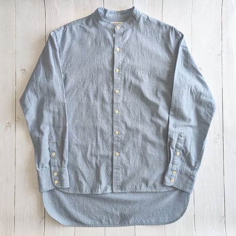 《 Unisex 》H.UNIT / C/L dungarees bandcollar long sleeves shirt ( Smokey Sax )