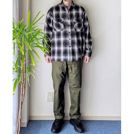 《 MEN 》 H.UNIT / Flannel check shirt ( BLACK )