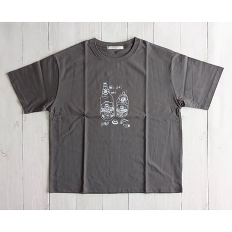 《 UNISEX 》 ämne / "skål" half sleeve tee  ( CARBON )
