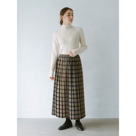 《 WOMEN 》 sosotto / チェック切替プリーツスカート ( NAVY )