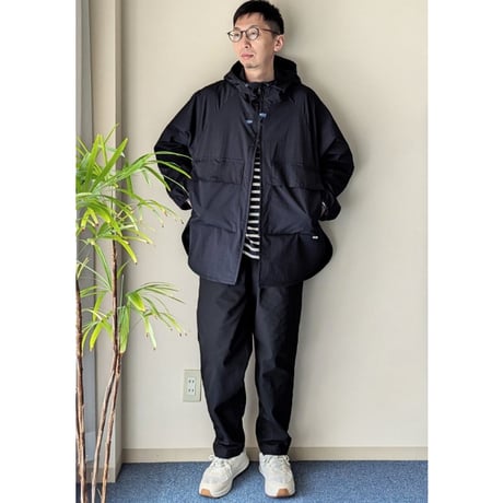 《 UNISEX 》ämne / NYLON useful hoodie  ( BLACK )