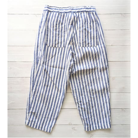 《 Unisex 》RINEN / 25/1リネン平織 ラクパンツ ( ストライプ )