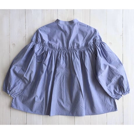《 WOMEN 》 maillot mature / Shuttle Cloth Gather Shirt ( BLUE )