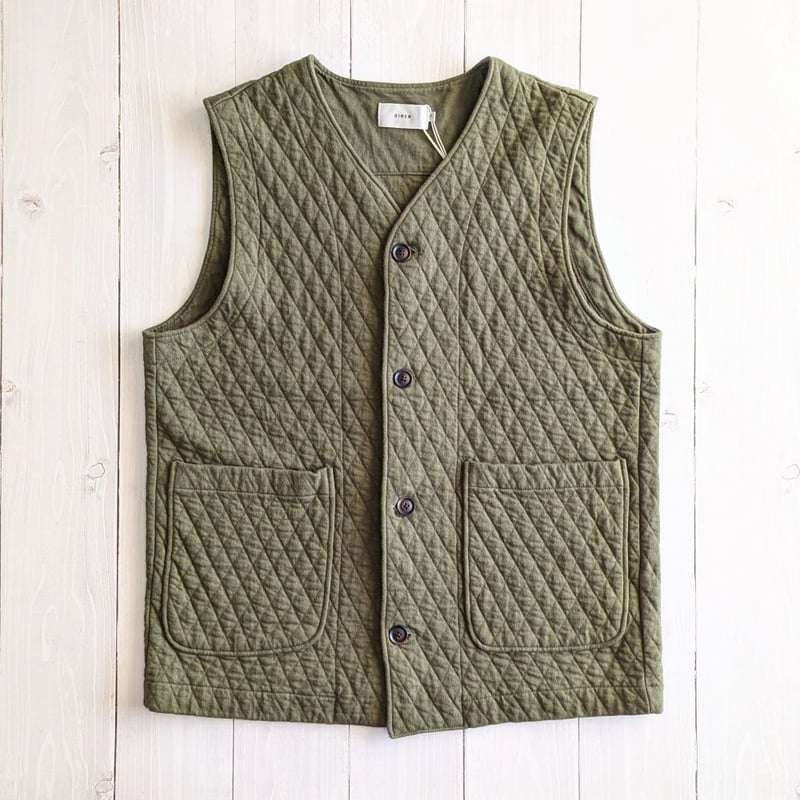 UNISEX 》 RINEN / 30/1オーガニック天竺ダイヤキルティング ベスト (