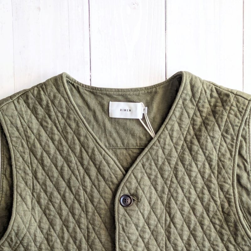 UNISEX 》 RINEN / 30/1オーガニック天竺ダイヤキルティング ベスト (