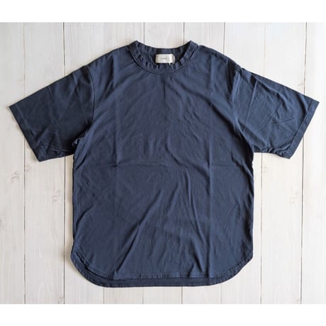 《 UNISEX 》 RINEN / 60/2スーピマ天竺 半袖ラウンドクルーネック ( ネイビー )
