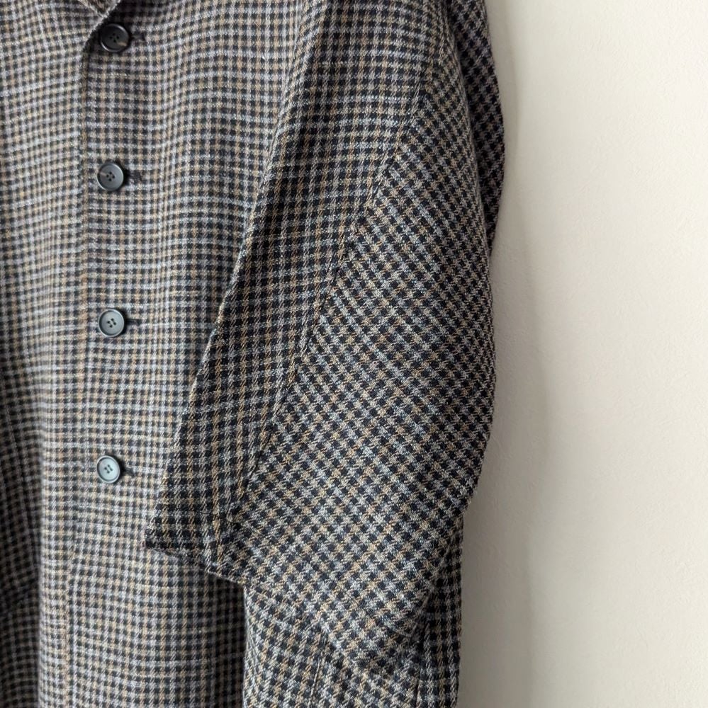 WOMEN 》H.UNIT / Wool check raglan atelier coa