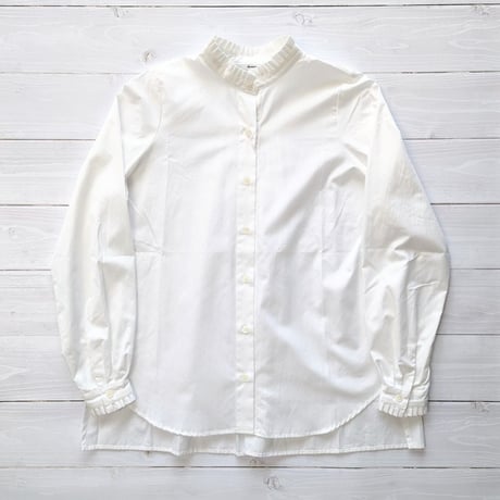 《 WOMEN 》ämne / BROAD frilled blouse  ( WHITE )