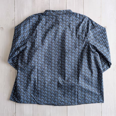 《 WOMEN 》 sosotto / LIBERTYタナローン チビ衿シャーリングブラウス ( ネイビー )