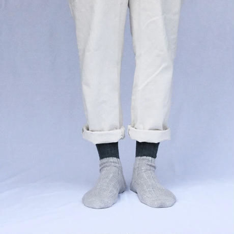 《 UNISEX 》 NISHIGUCHI KUTSUSHITA / ウールコットンスラブソックス ( 4 colors )