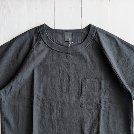 《 Unisex 》maillot / Linen Rich Pocket Shirt-Tee ( BLACK )