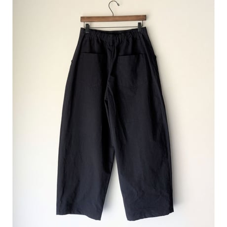 《 WOMEN 》 MANON / HEMP THREE TUCK WIDE PANTS ( BLACK )