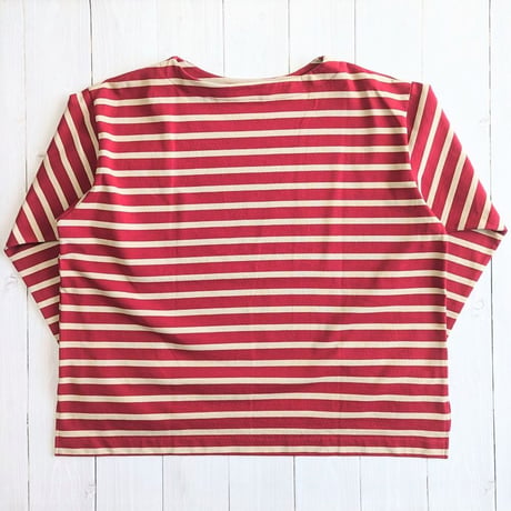 《 Unisex 》ämne / BORDER gride basque Ⅱ ( Bordeaux_Beige )