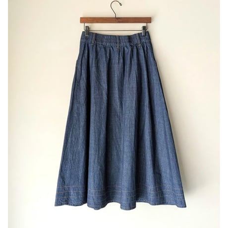 《 WOMEN 》 sosotto / 5.5ozデニム タックスカート ( ワンウォッシュ )