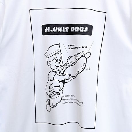 《 Unisex 》H.UNIT / H.UNIT DOGS print tee ( WHITE )