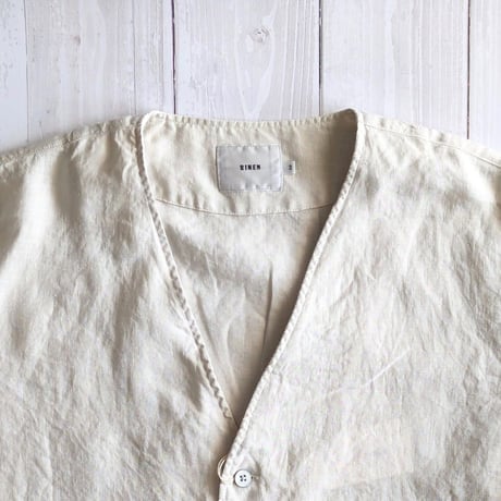 《 UNISEX 》RINEN / 60/1リネンローン カーディガン ( サンド )