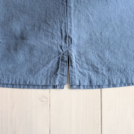 《 MEN 》 maillot / Linen Rich Polo Shirt-Tee ( FADE BLUE )