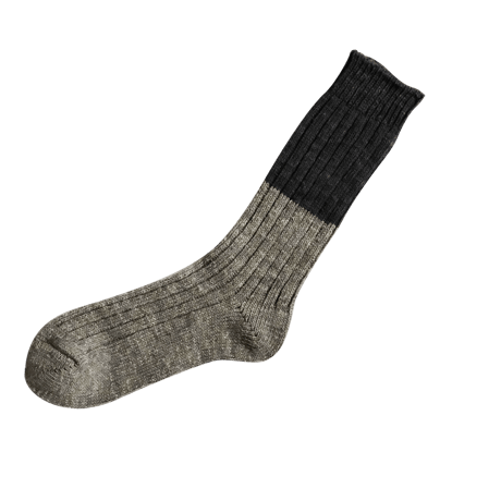 《 UNISEX 》 NISHIGUCHI KUTSUSHITA / ウールコットンスラブソックス ( 4 colors )