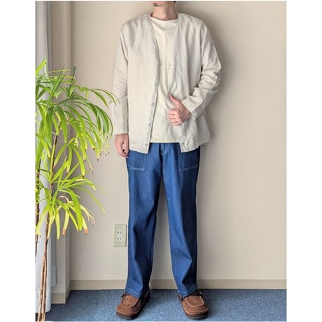 《 UNISEX 》RINEN / 60/1リネンローン カーディガン ( サンド )