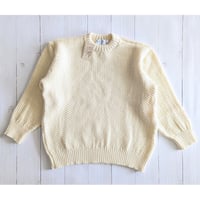 《 UNISEX 》Kerry Woollen Mills / Moss Stitch Crew Neck Sweater Relax ( Pure Aran )