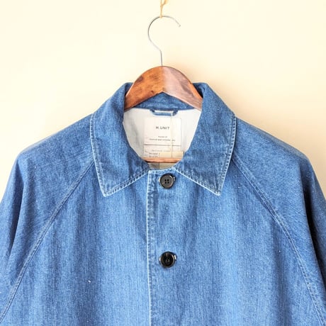 《 Unisex 》H.UNIT / Denim soutien collar coat ( Washed )
