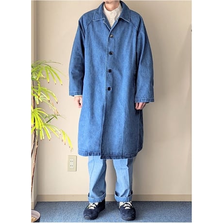 《 Unisex 》H.UNIT / Denim soutien collar coat ( Washed )