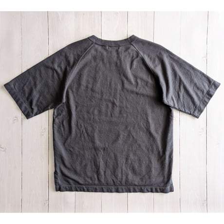 《 UNISEX 》RINEN / 60/2スーピマインレイ 半袖ラグランクルーネック ( チャコール )