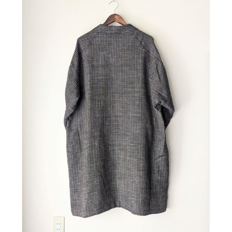 H.UNIT エイチユニット ウールチェックコート black 2024AW WOMEN 》H.UNIT / Wool check raglan atelier coa