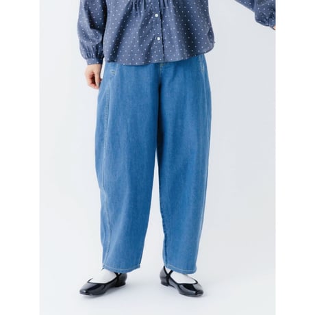 《 WOMEN 》sosotto / 8ozデニムダーツパンツ ( ブルー )