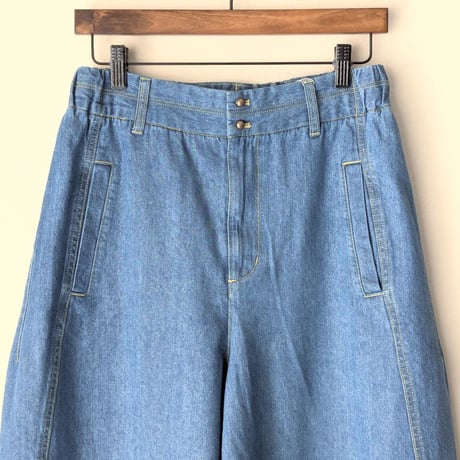 《 WOMEN 》sosotto / 8ozデニムダーツパンツ ( ブルー )